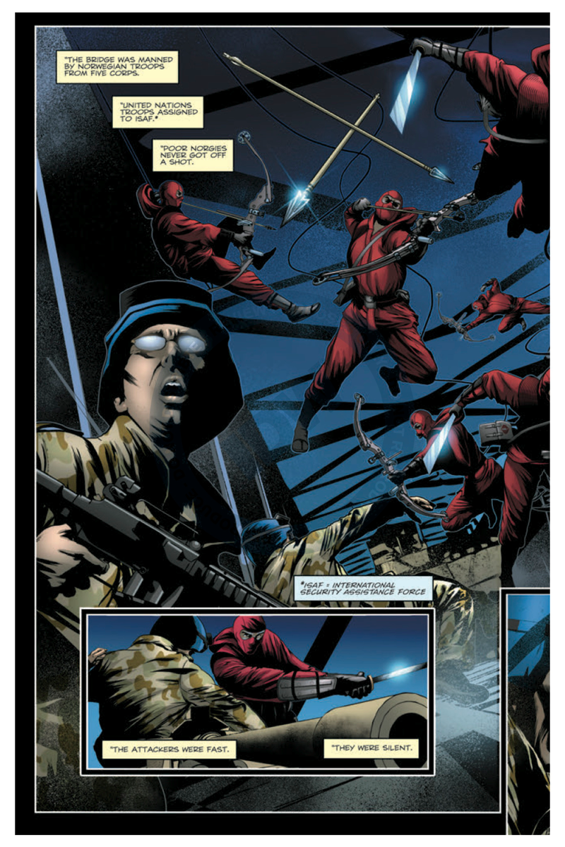 Illustration for article titled In the latest G.I. Joe comic, Snake Eyes goes to war with a zillion ninjas